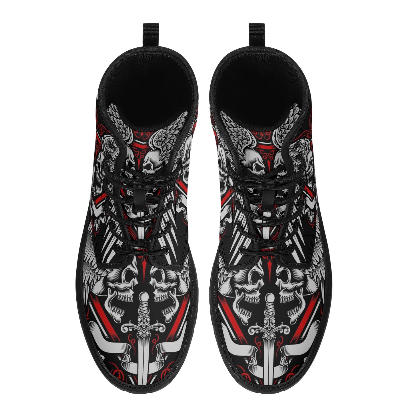 Skull Gothic Leather boots, Halloween boots, Candy Sugar skull boots