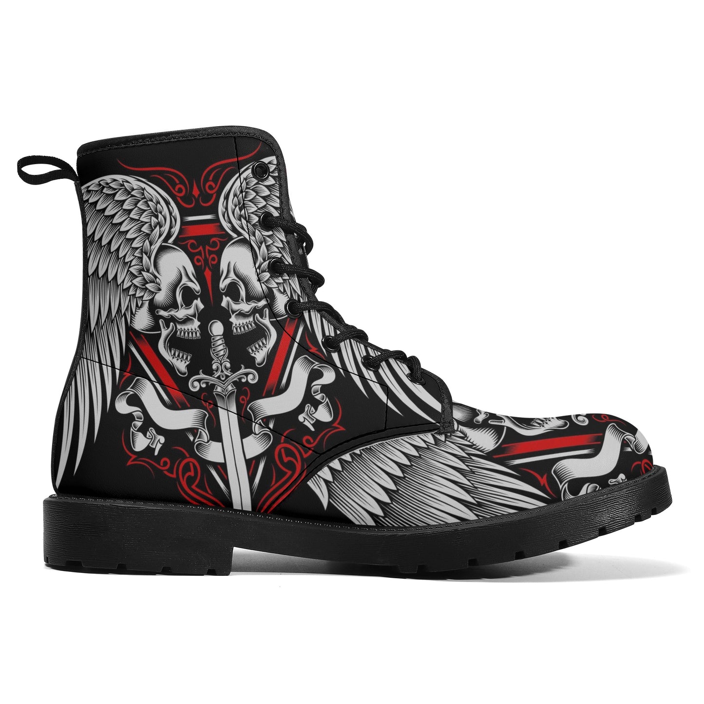 Skull Gothic Leather boots, Halloween boots, Candy Sugar skull boots