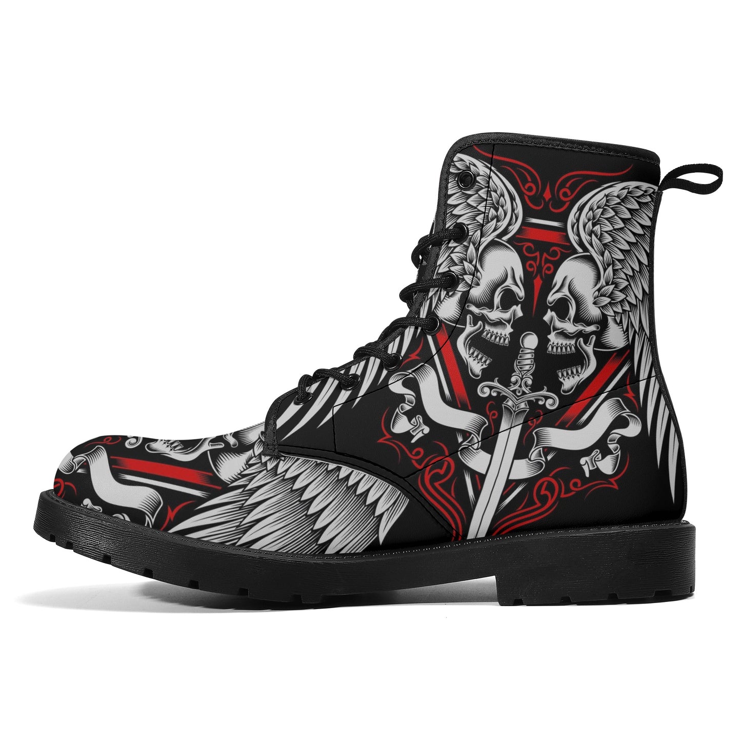 Skull Gothic Leather boots, Halloween boots, Candy Sugar skull boots