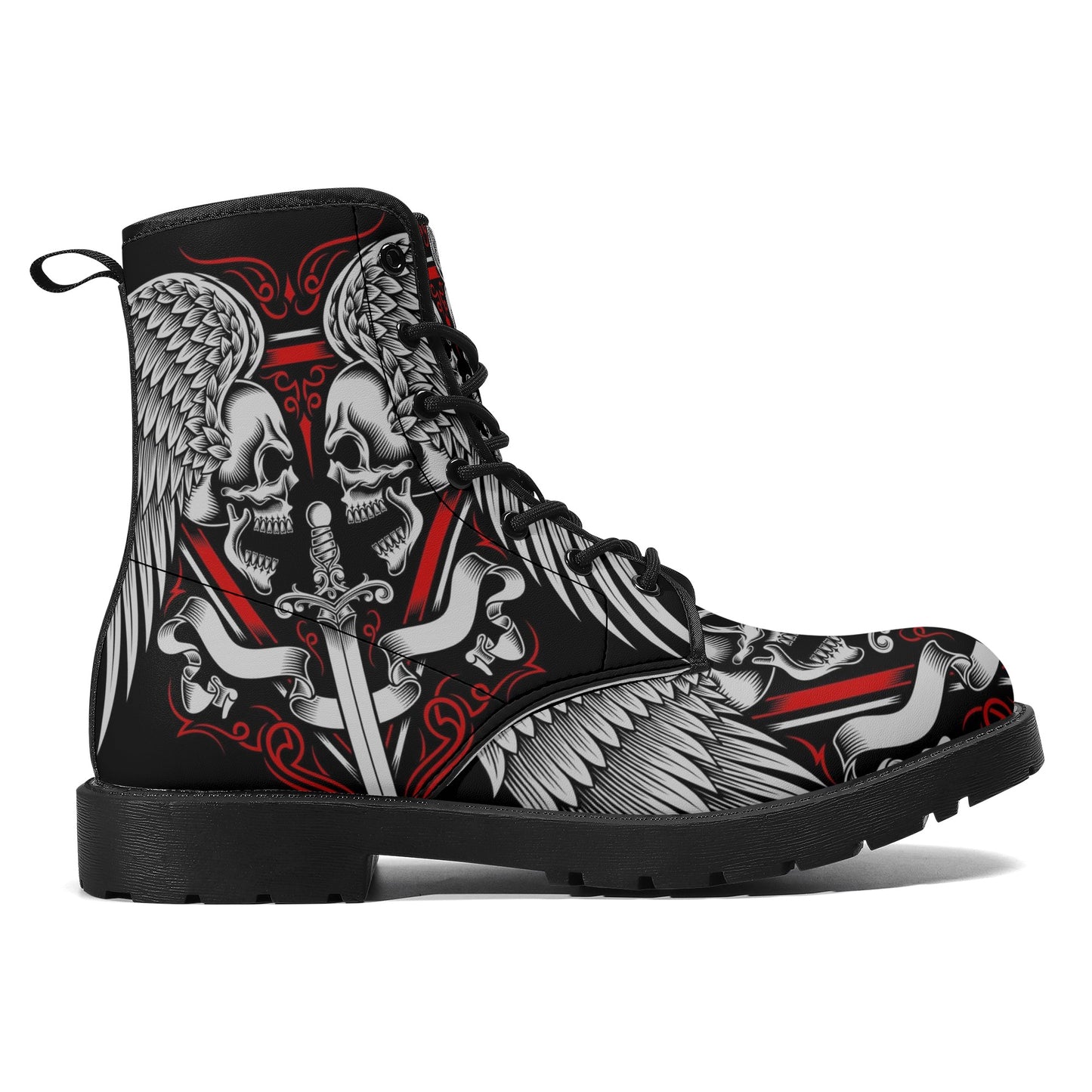 Skull Gothic Leather boots, Halloween boots, Candy Sugar skull boots