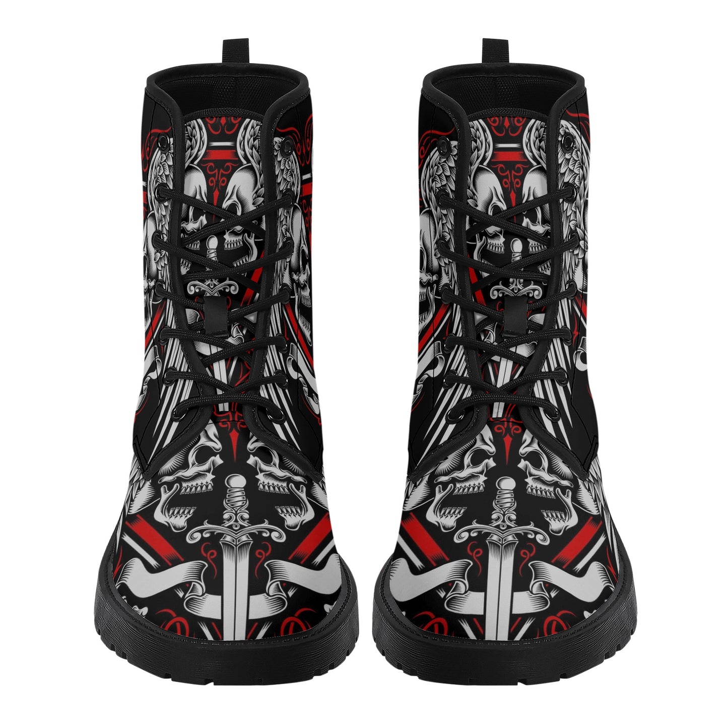 Skull Gothic Leather boots, Halloween boots, Candy Sugar skull boots