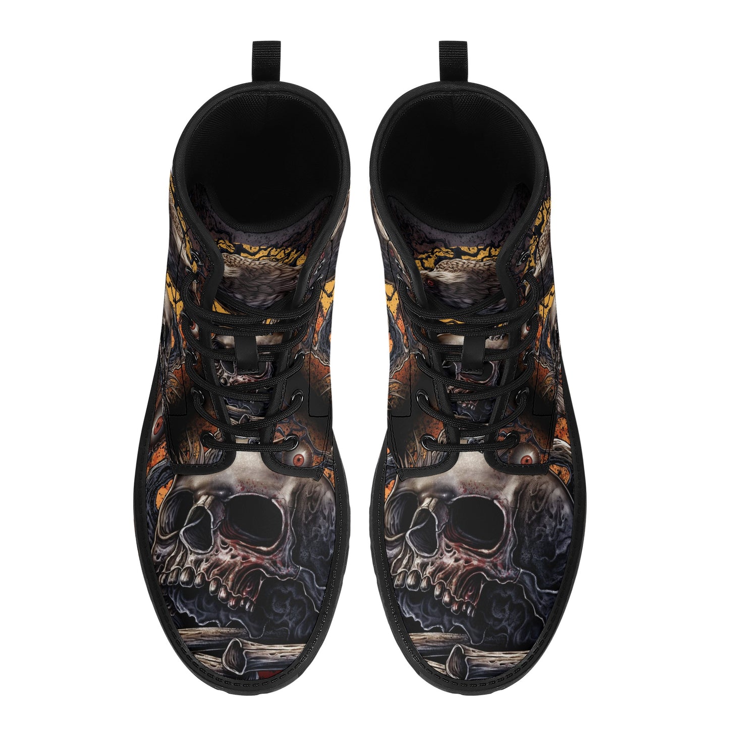 Skull Leather boots, Halloween boots, Sugar skull boots