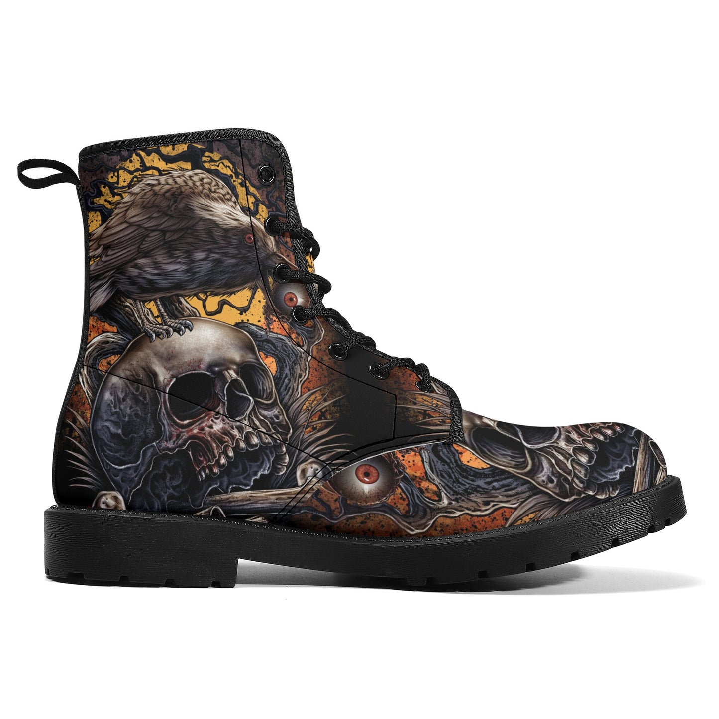 Skull Leather boots, Halloween boots, Sugar skull boots