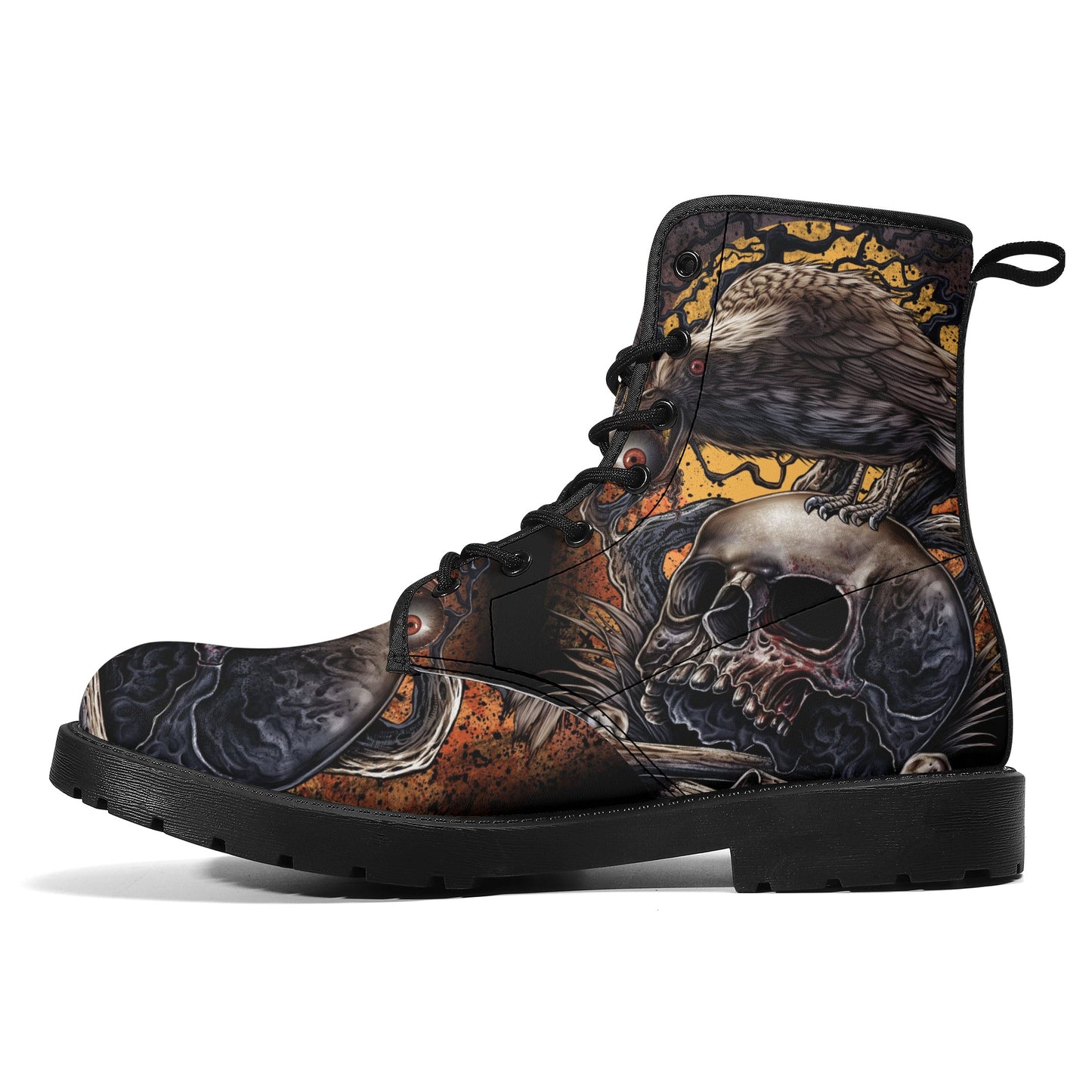 Skull Leather boots, Halloween boots, Sugar skull boots