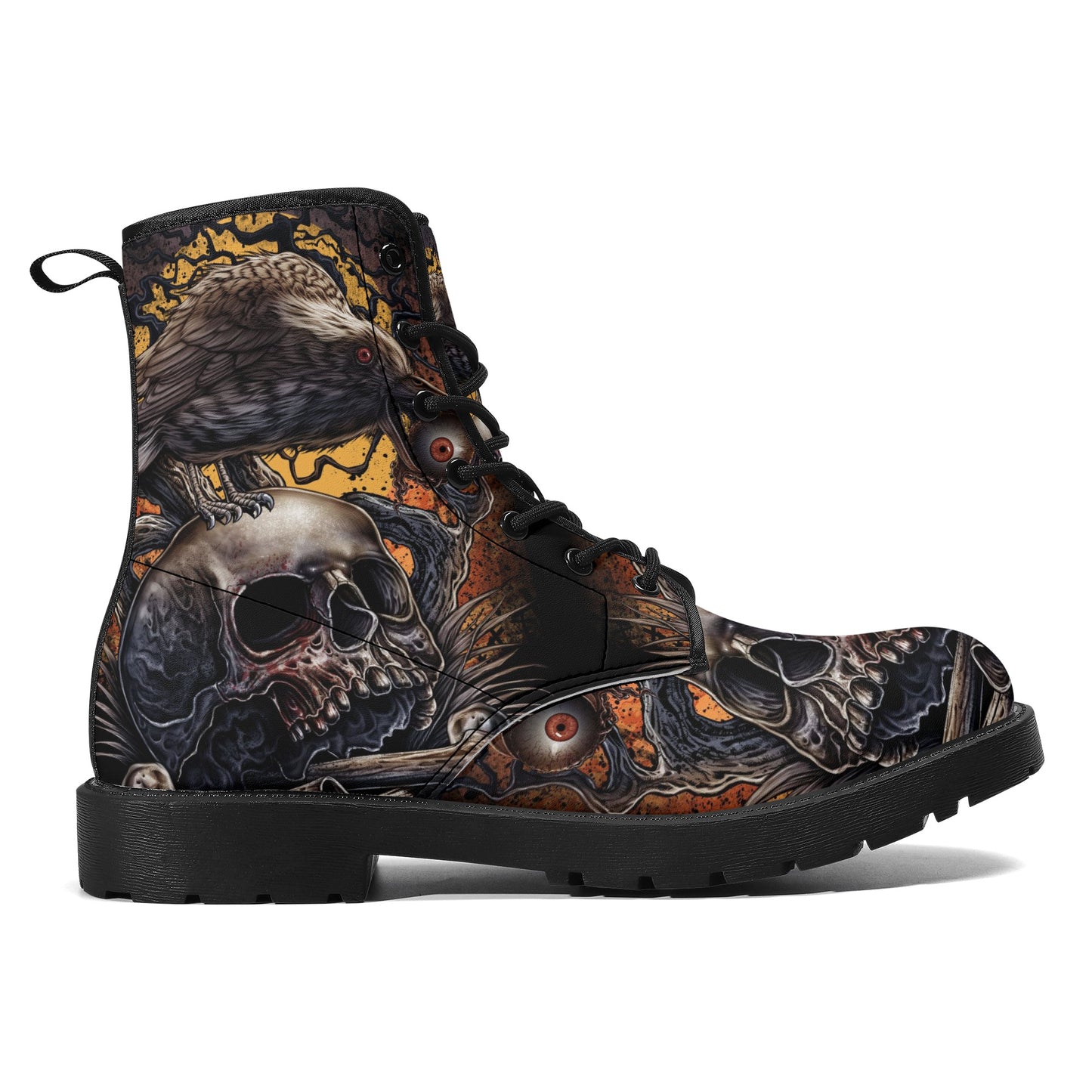 Skull Leather boots, Halloween boots, Sugar skull boots