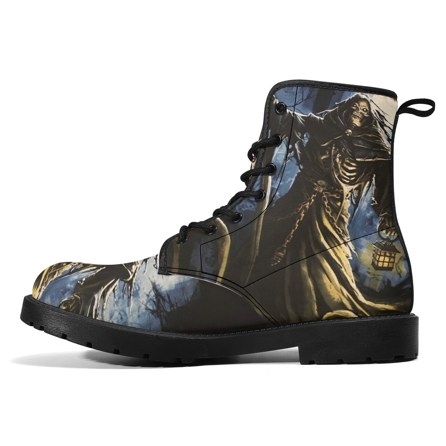 Skull Leather boots, Halloween boots, Sugar skull boots