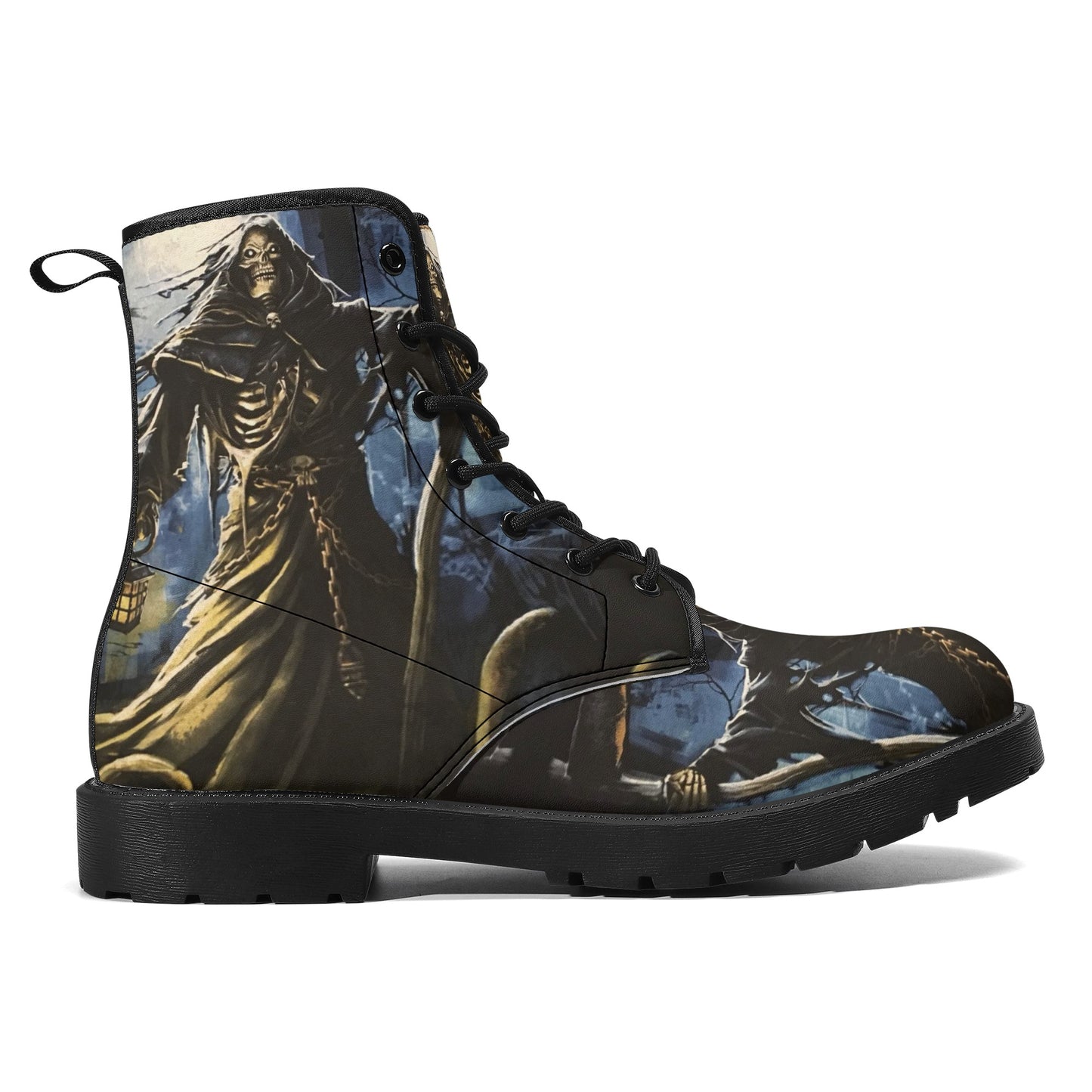 Skull Leather boots, Halloween boots, Sugar skull boots