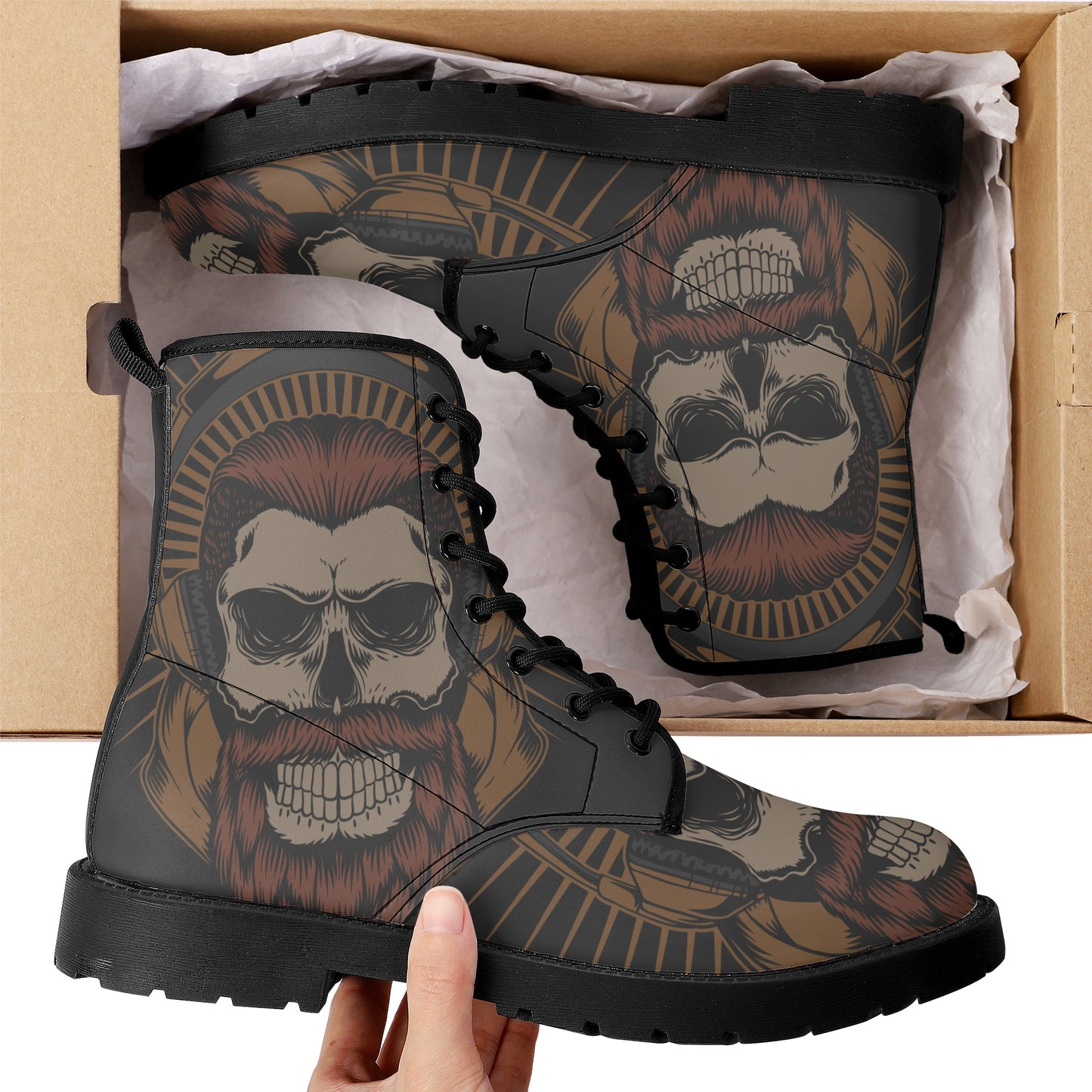 Skull Leather boots, Halloween boots, Sugar skull boots