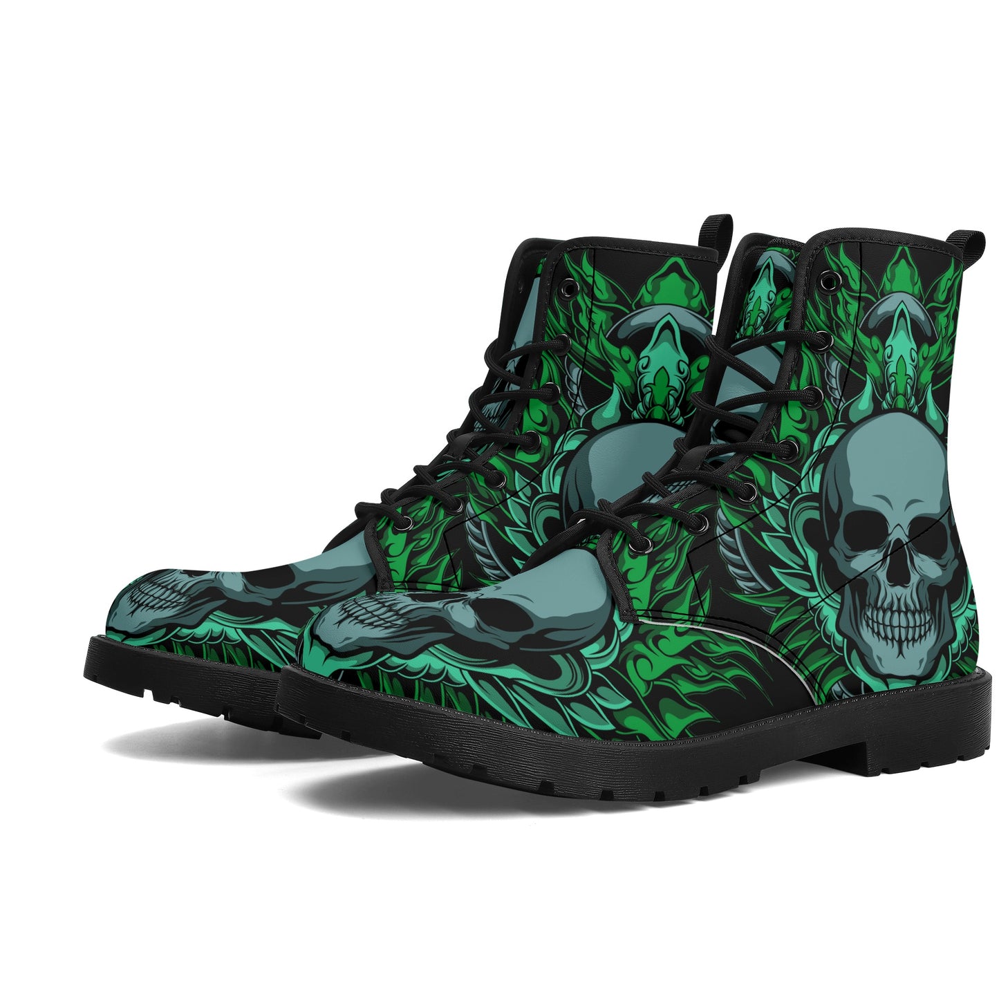 Skull Leather boots, Halloween boots, Sugar skull boots