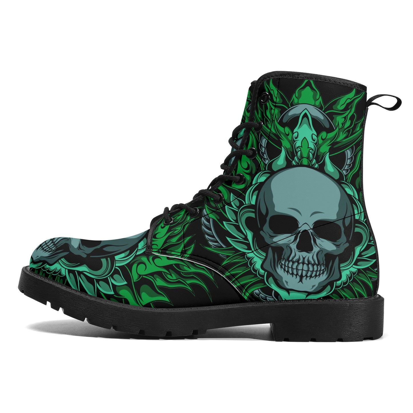 Skull Leather boots, Halloween boots, Sugar skull boots