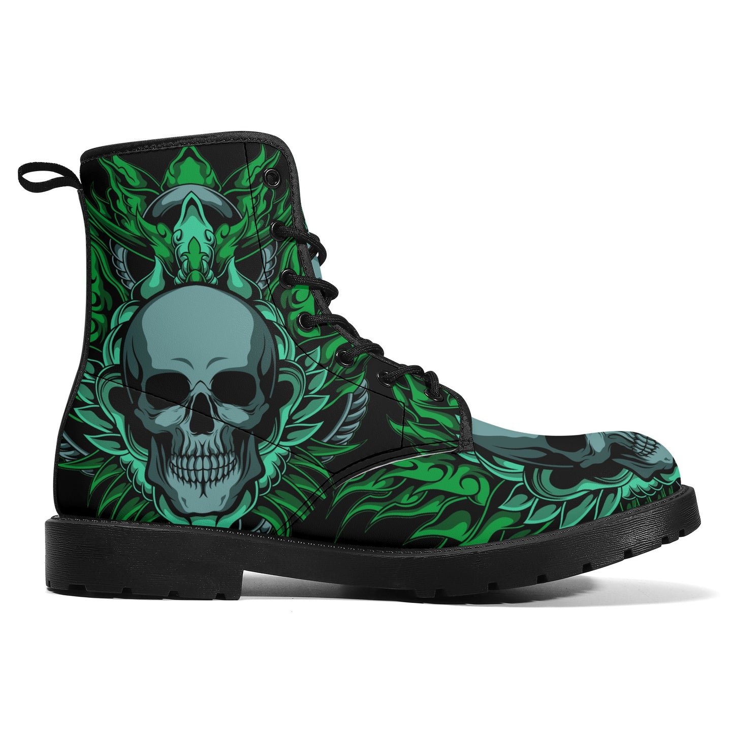 Skull Leather boots, Halloween boots, Sugar skull boots