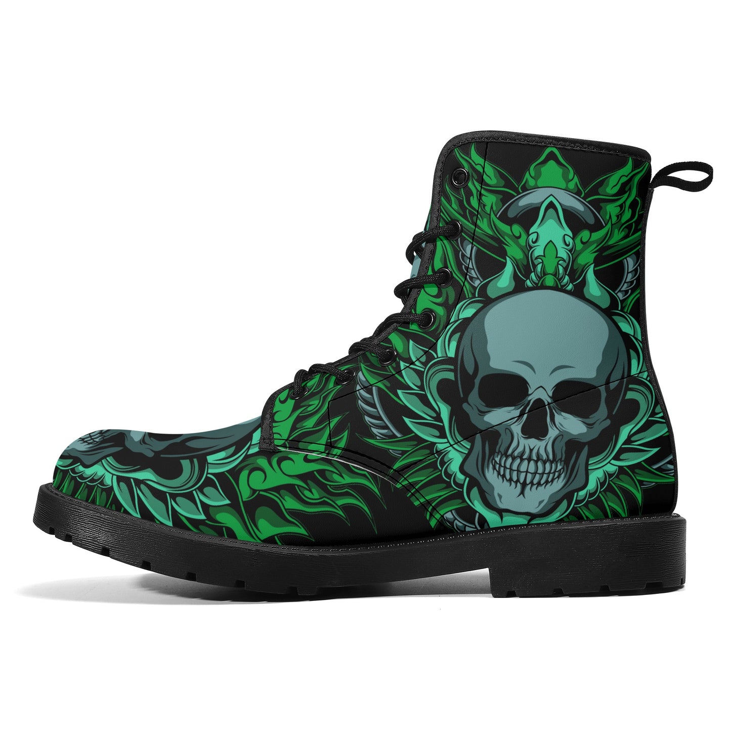 Skull Leather boots, Halloween boots, Sugar skull boots