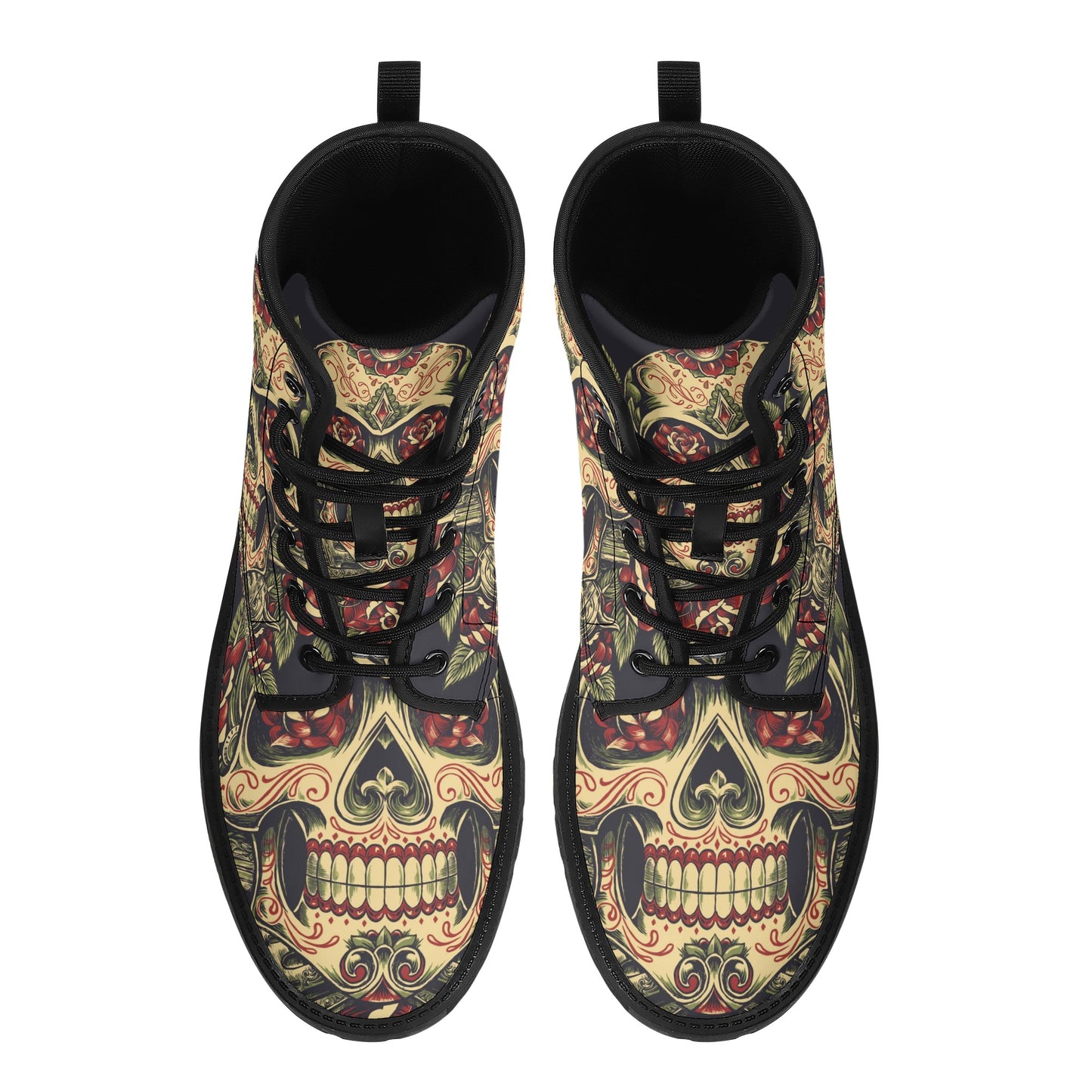 Skull Leather boots, Halloween boots, Sugar skull boots