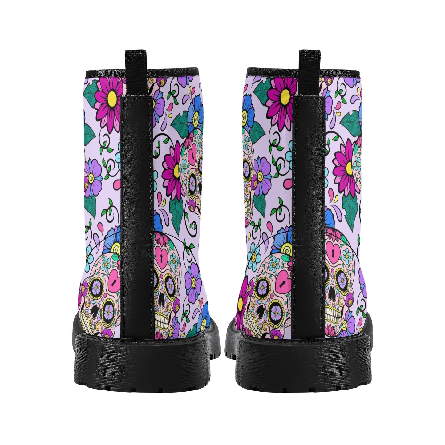 Skull Leather boots, Halloween boots, Sugar skull boots
