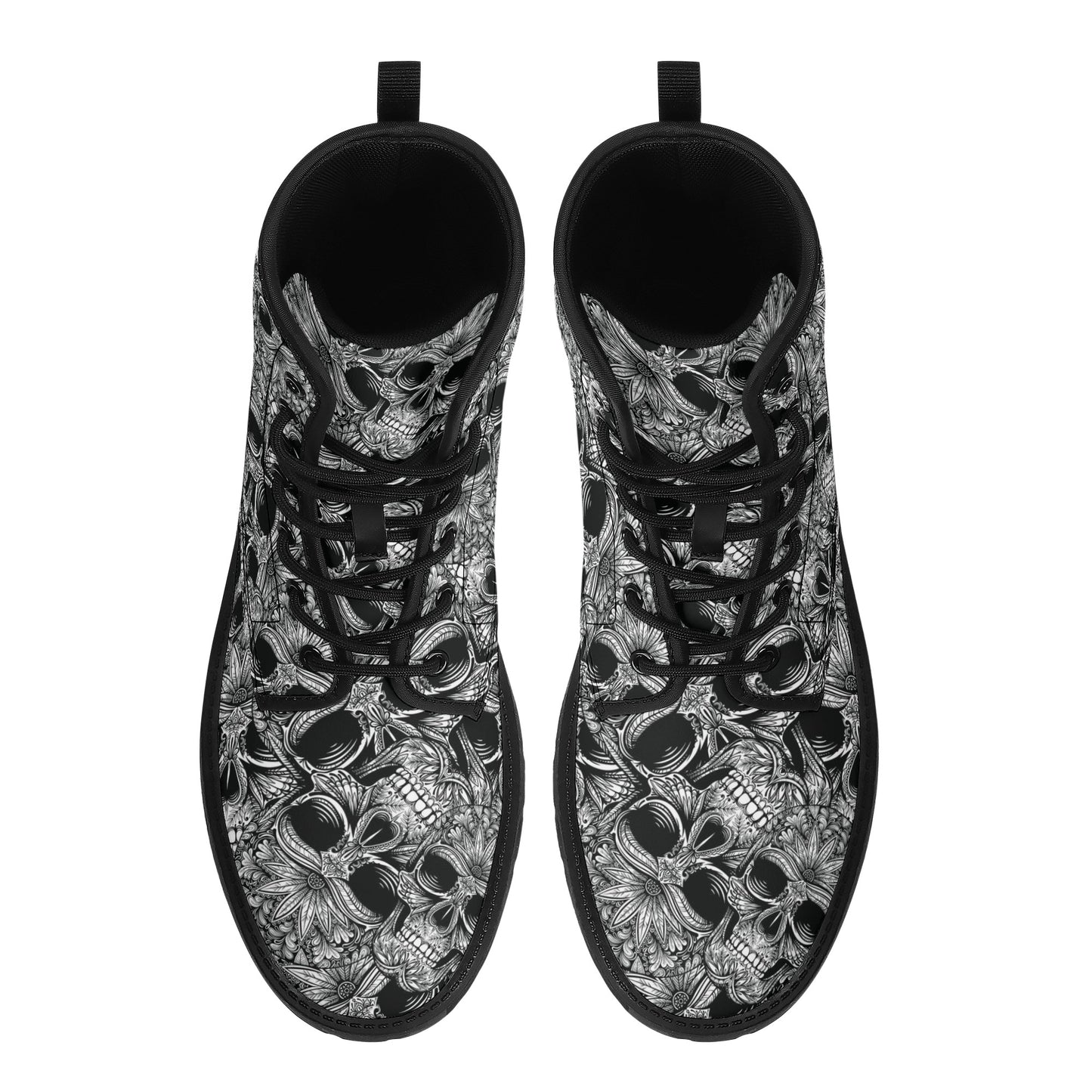 Skull Leather boots, Halloween boots, Sugar skull boots
