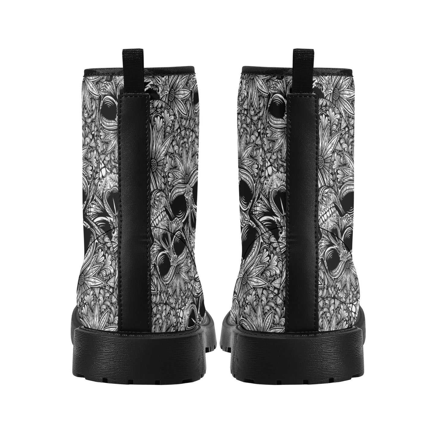Skull Leather boots, Halloween boots, Sugar skull boots