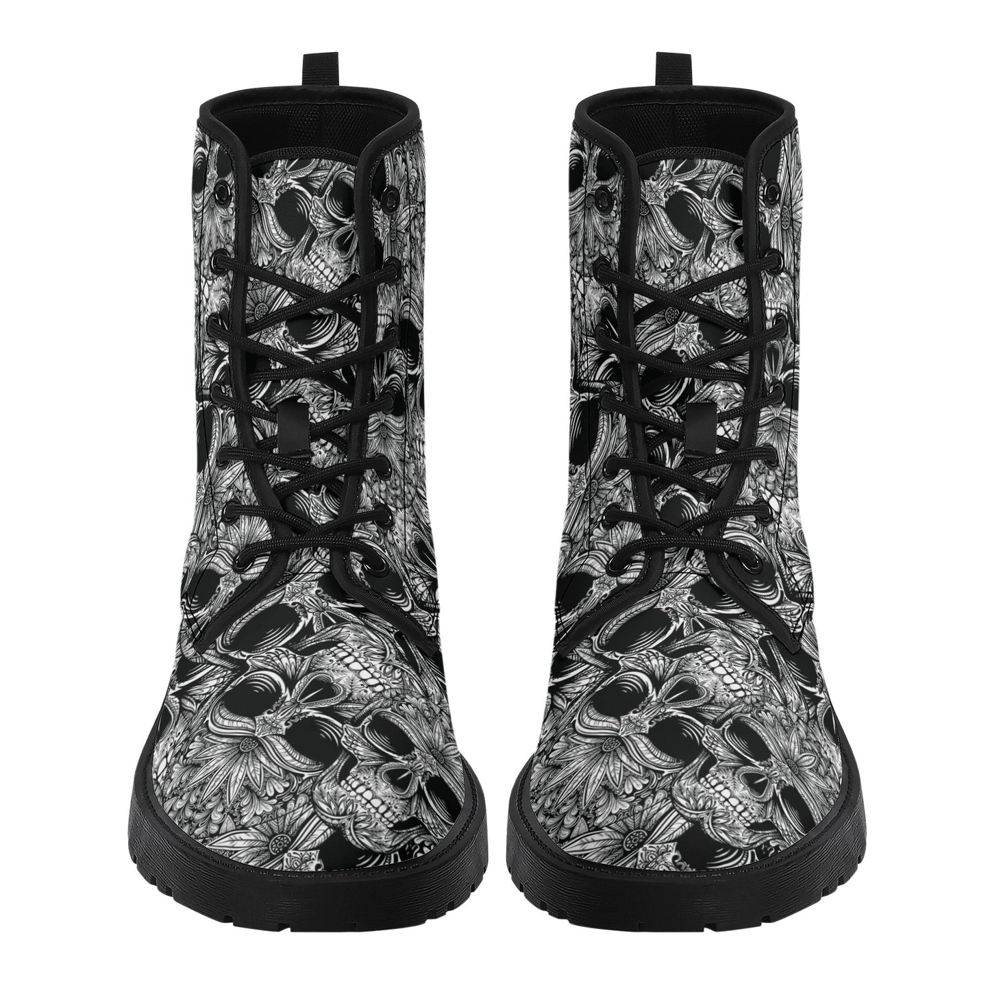 Skull Leather boots, Halloween boots, Sugar skull boots