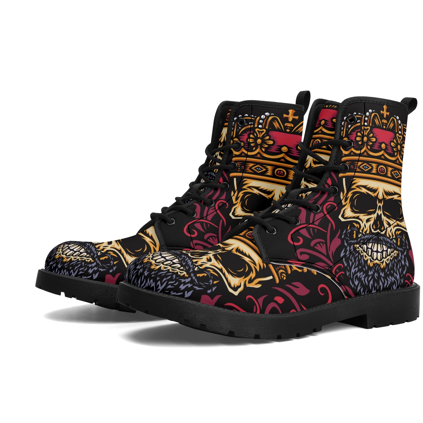 Skull Leather boots, Halloween boots, Sugar skull boots
