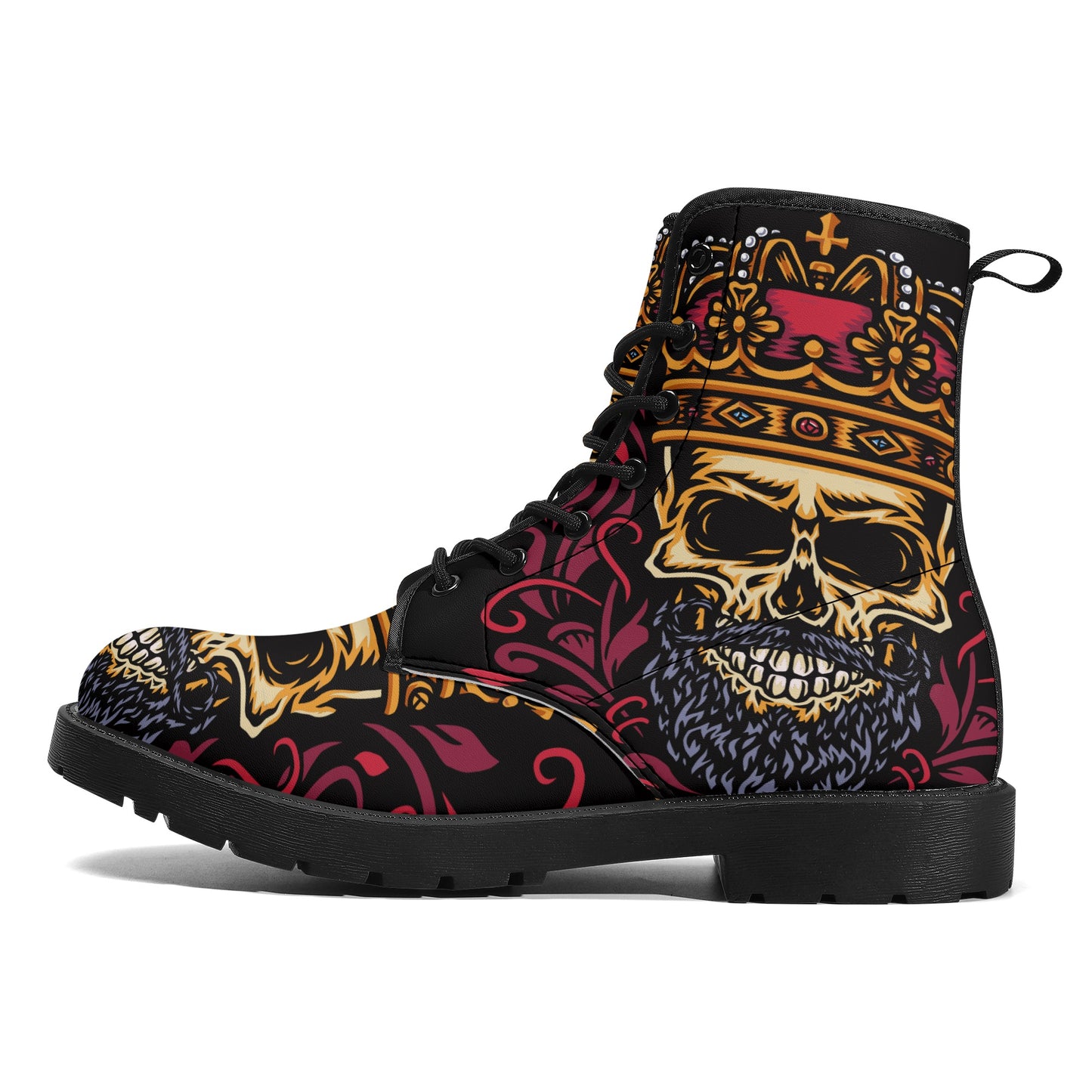 Skull Leather boots, Halloween boots, Sugar skull boots