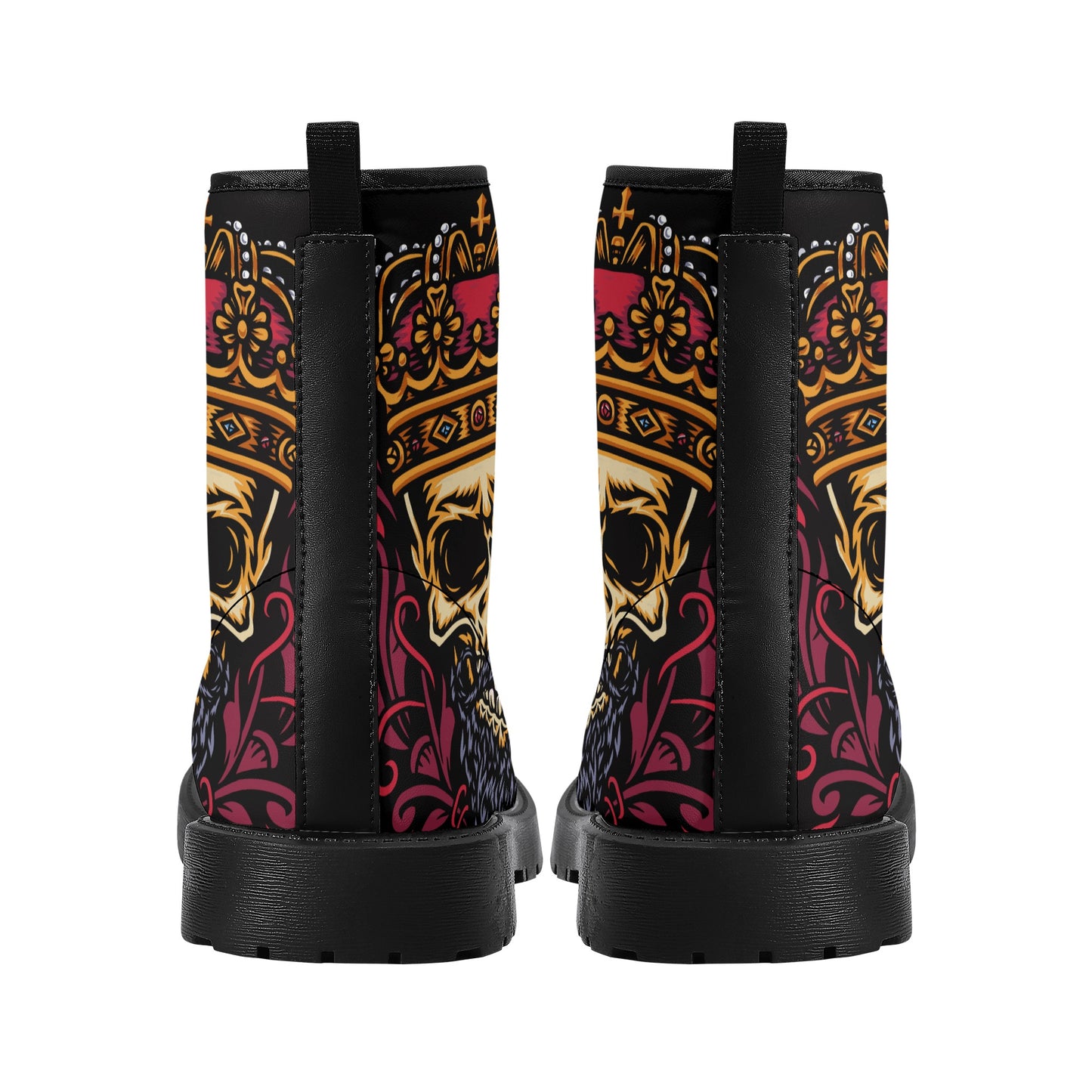 Skull Leather boots, Halloween boots, Sugar skull boots