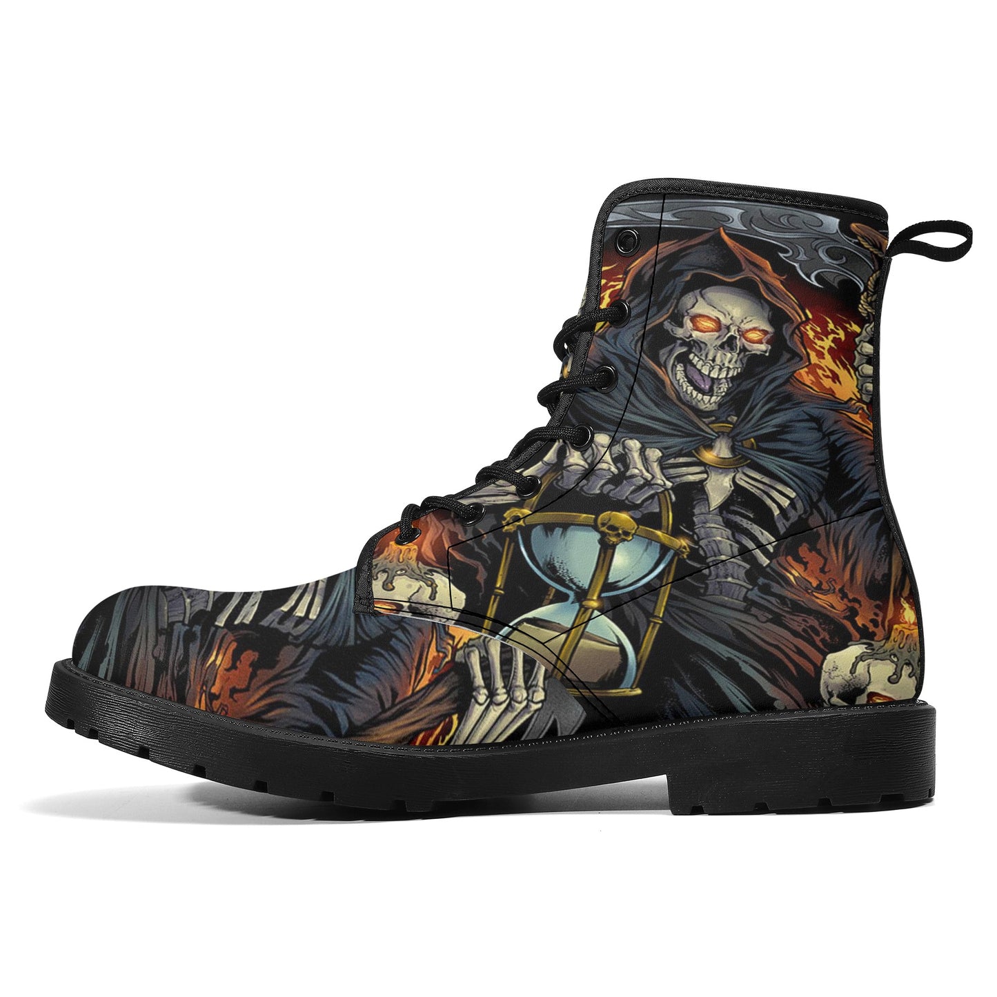 Skull Leather boots, Halloween boots, Sugar skull boots