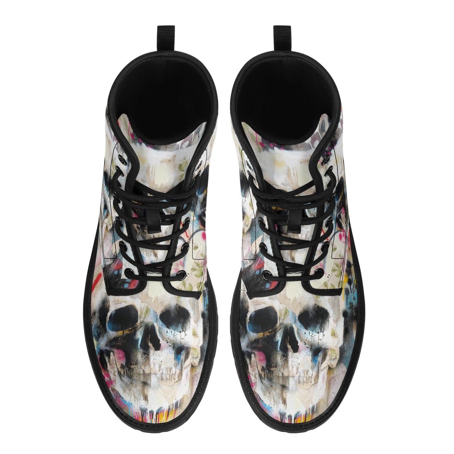 Skull Leather boots, Halloween boots, Sugar skull boots