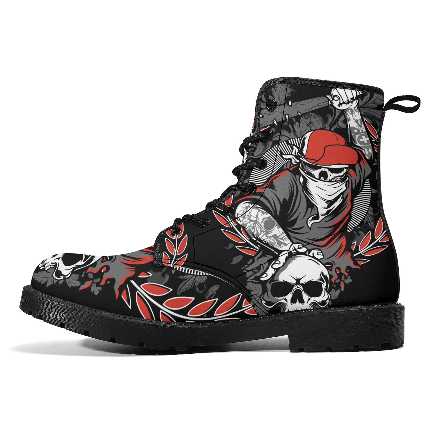 Skull Leather boots, Halloween boots, Sugar skull boots