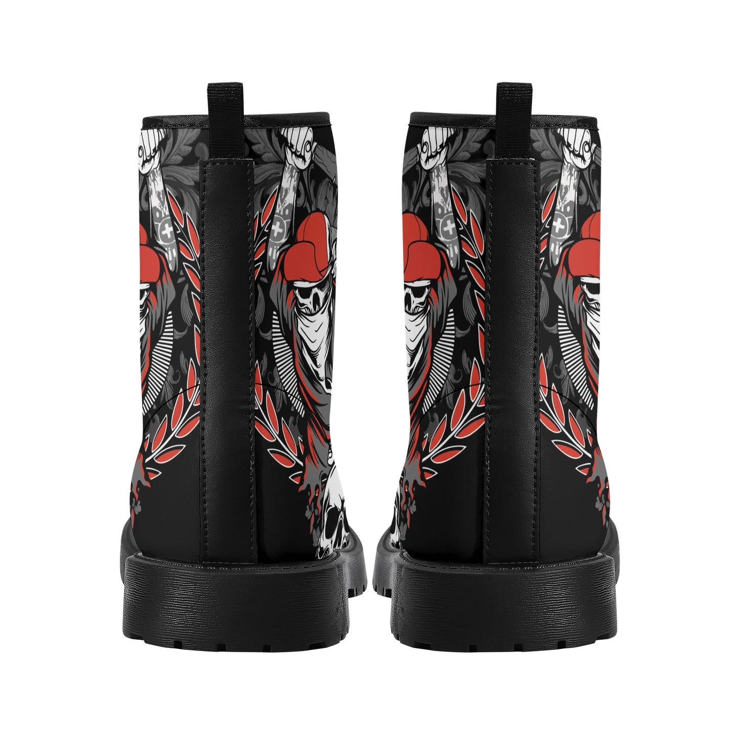 Skull Leather boots, Halloween boots, Sugar skull boots