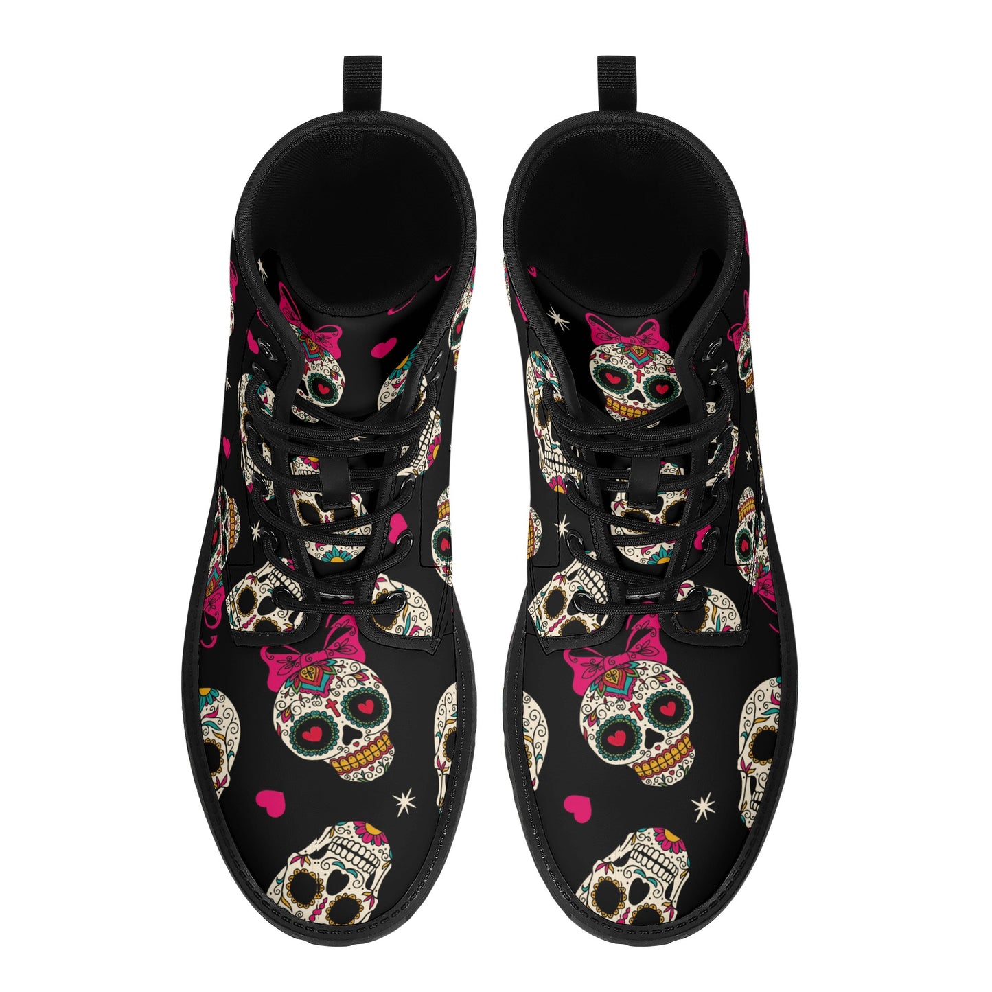 Skull Leather boots, Halloween boots, Sugar skull boots