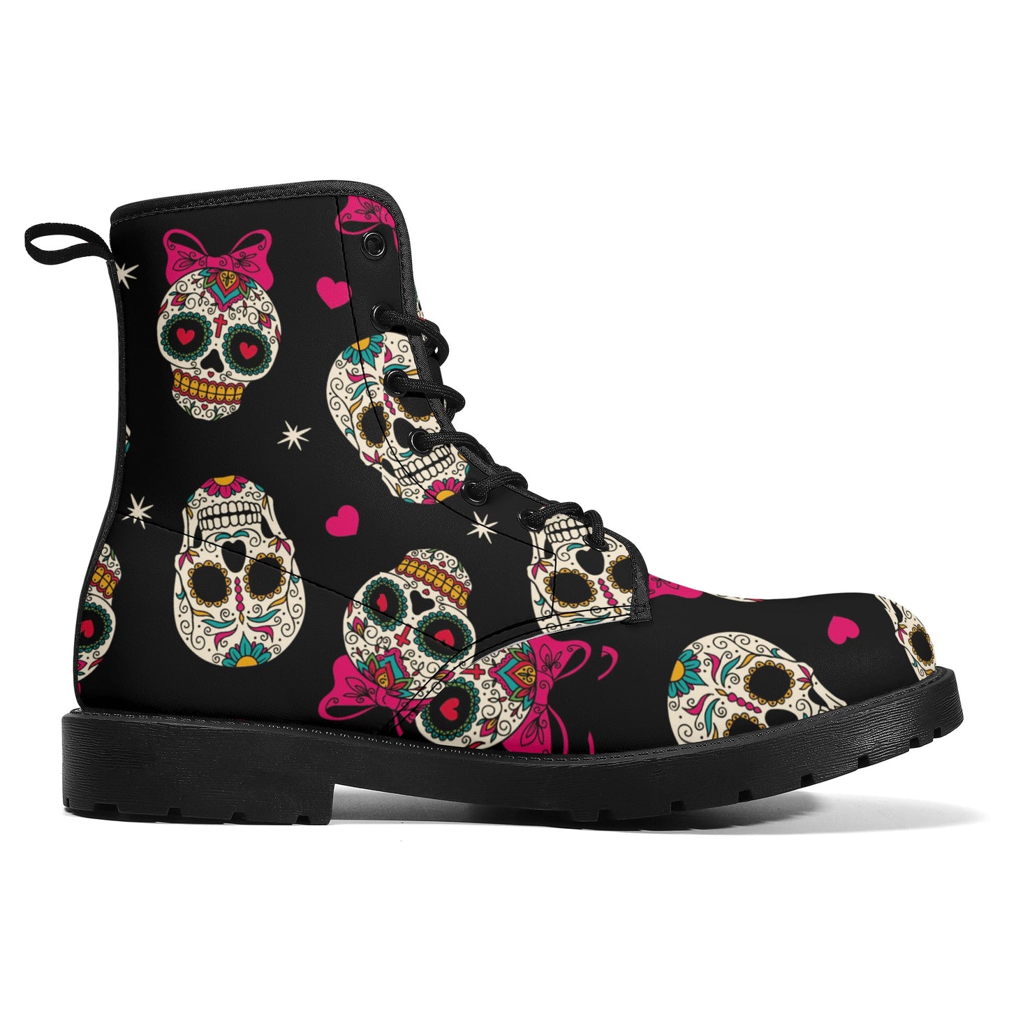 Skull Leather boots, Halloween boots, Sugar skull boots