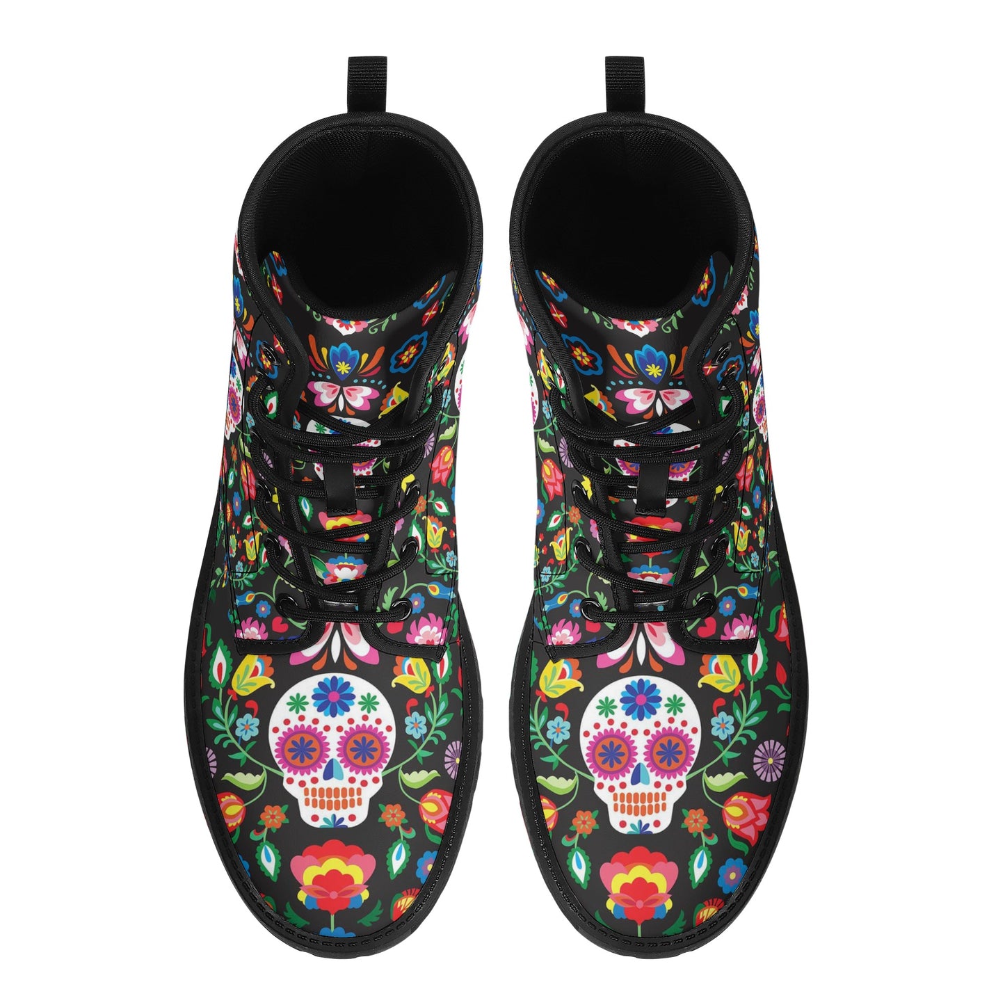 Skull Leather boots, Halloween boots, Sugar skull boots