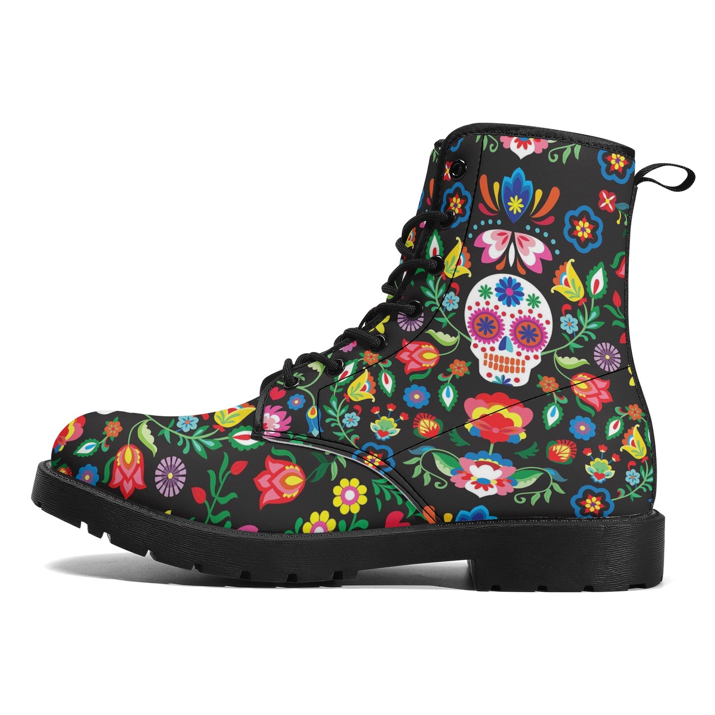 Skull Leather boots, Halloween boots, Sugar skull boots