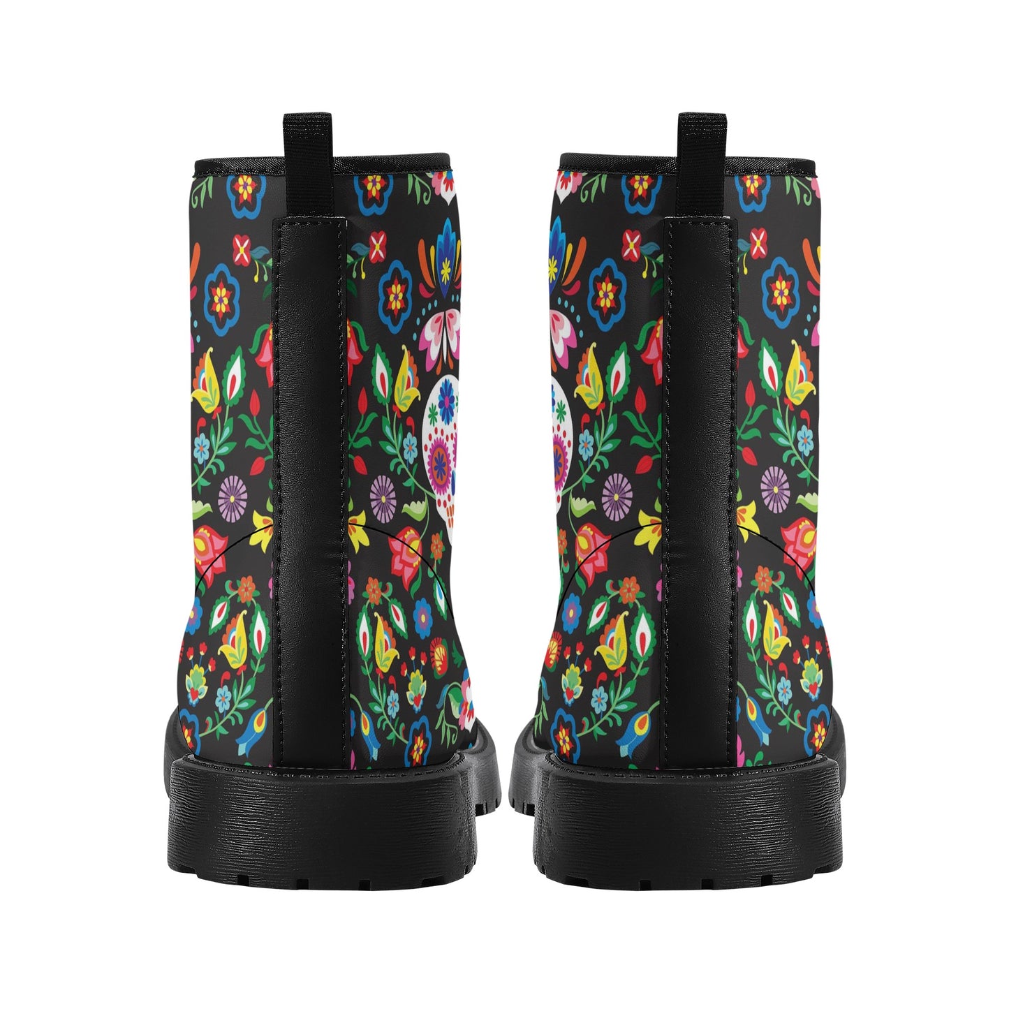 Skull Leather boots, Halloween boots, Sugar skull boots