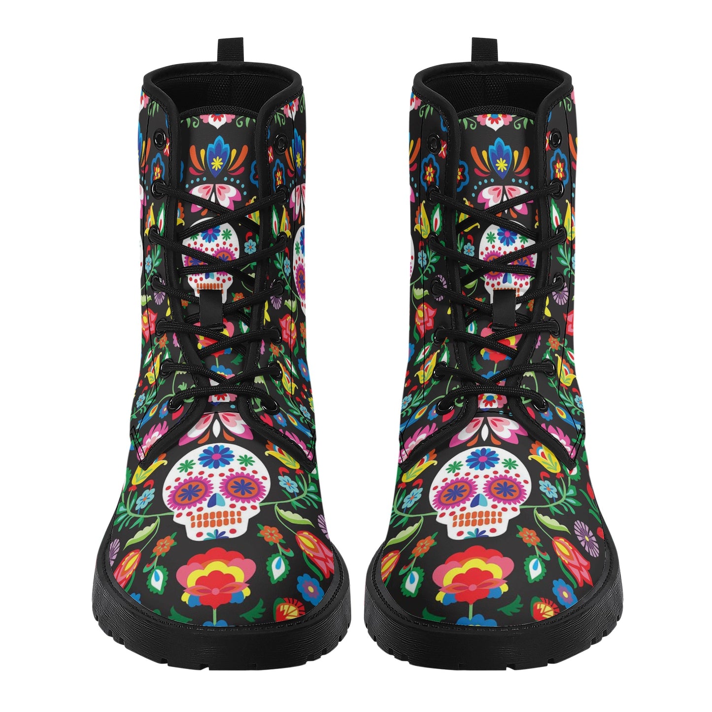 Skull Leather boots, Halloween boots, Sugar skull boots