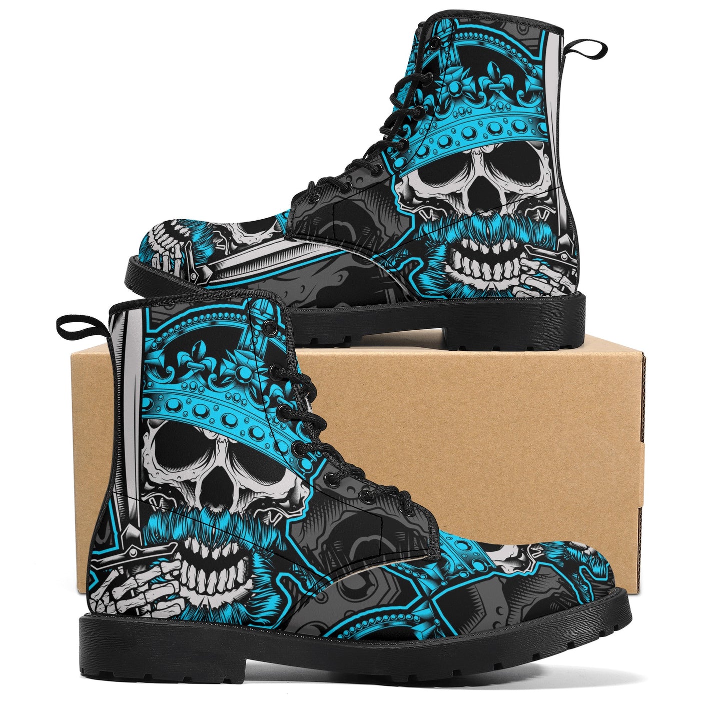 Skull Leather boots, Halloween boots, Sugar skull boots