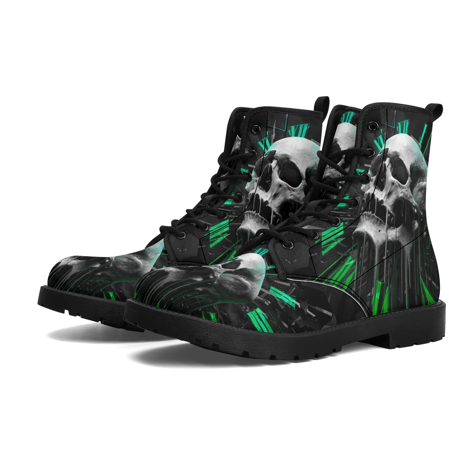 Skull Leather boots, Halloween boots, Sugar skull boots