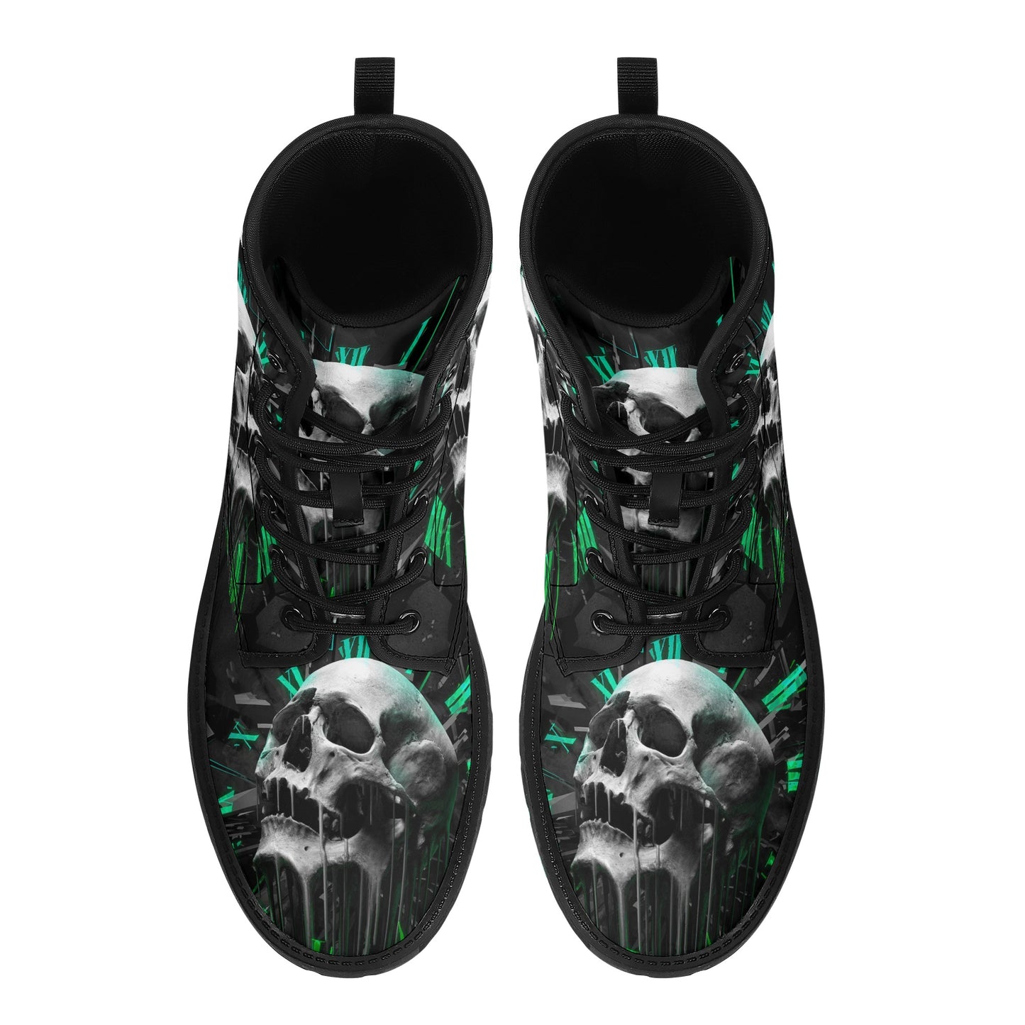 Skull Leather boots, Halloween boots, Sugar skull boots