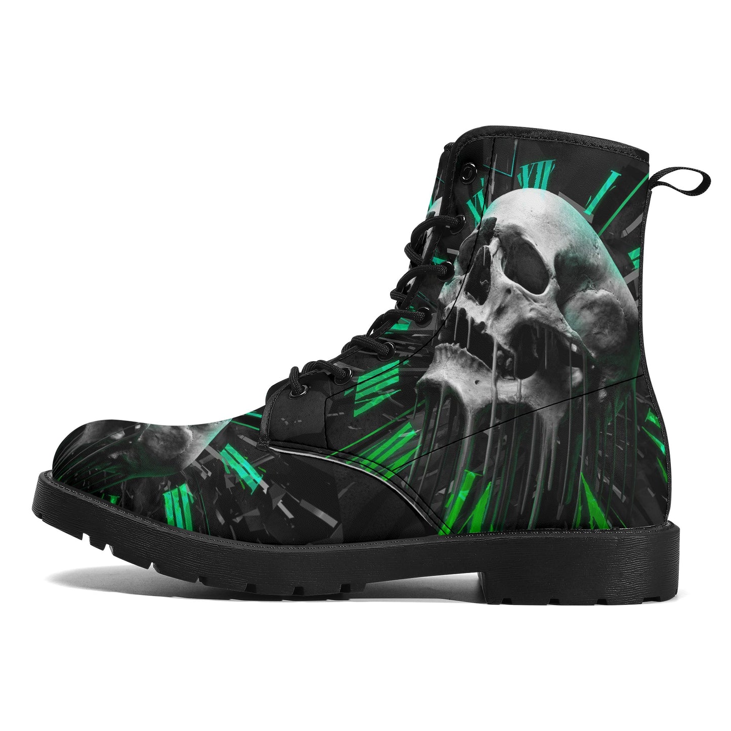 Skull Leather boots, Halloween boots, Sugar skull boots