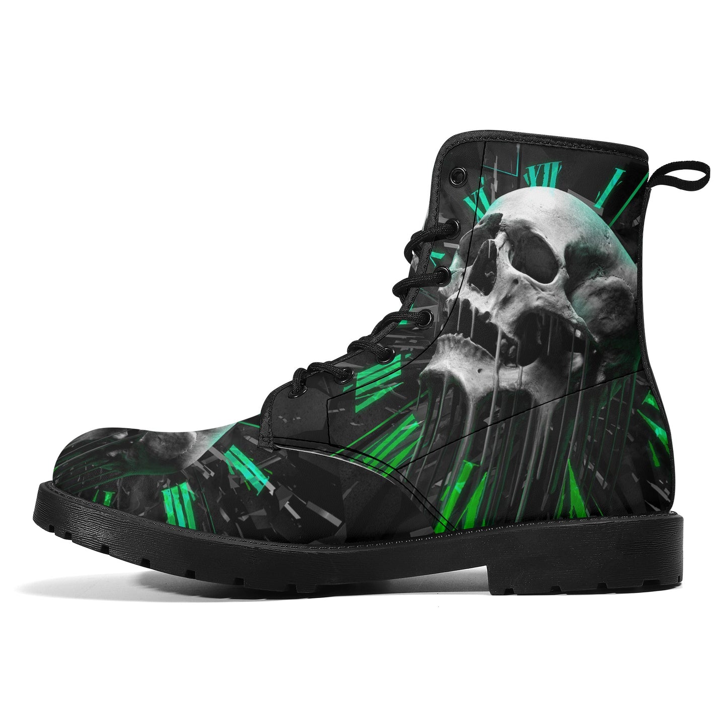 Skull Leather boots, Halloween boots, Sugar skull boots