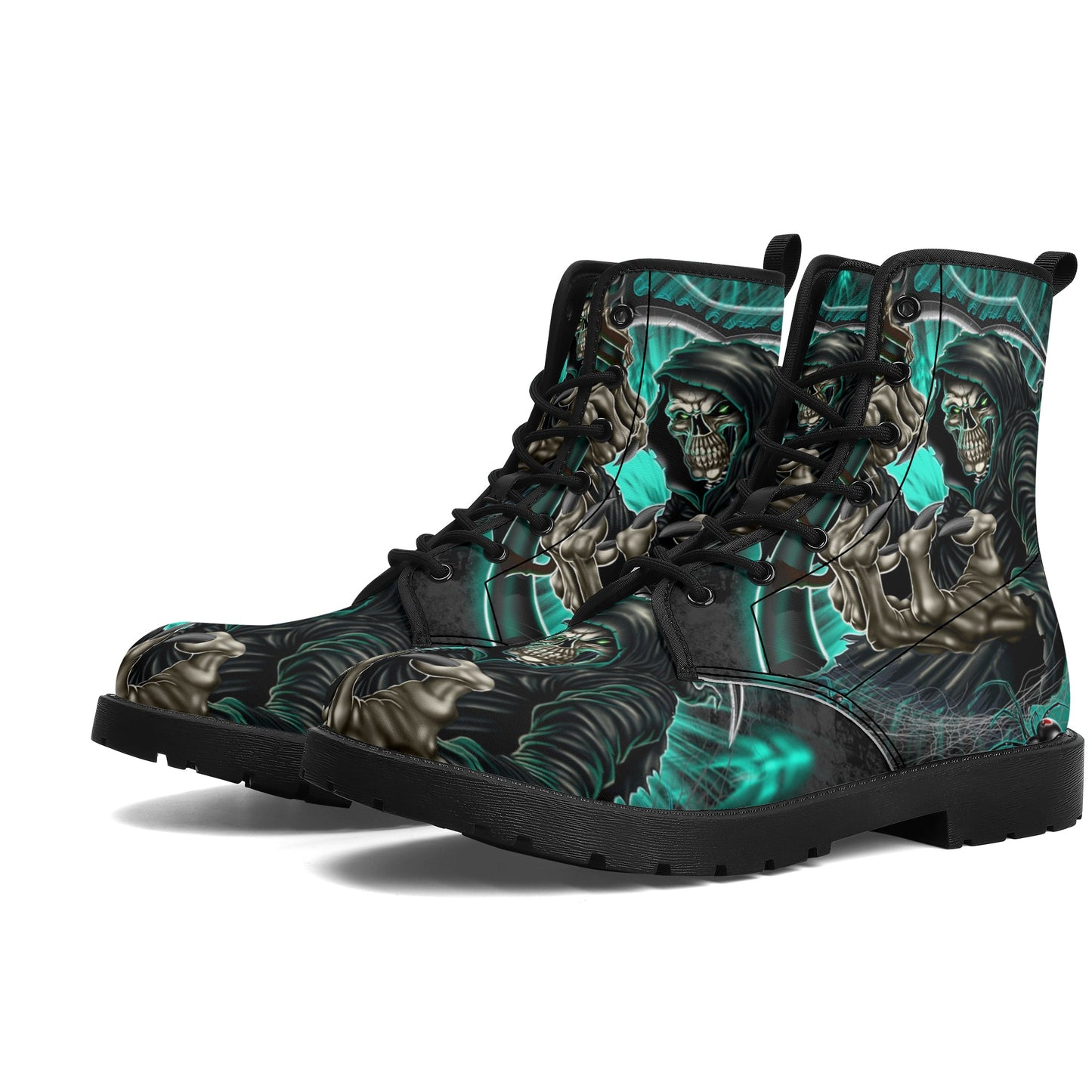 Skull Leather boots, Halloween boots, Sugar skull boots