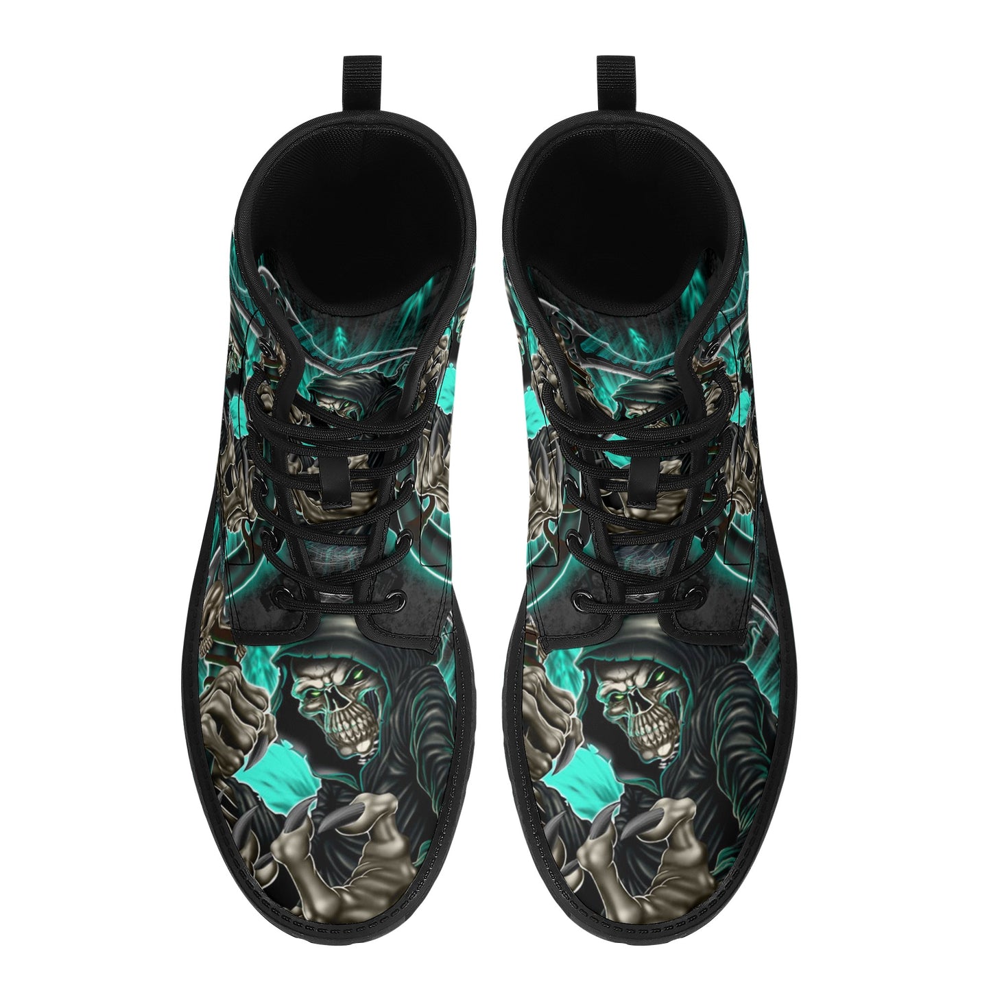 Skull Leather boots, Halloween boots, Sugar skull boots
