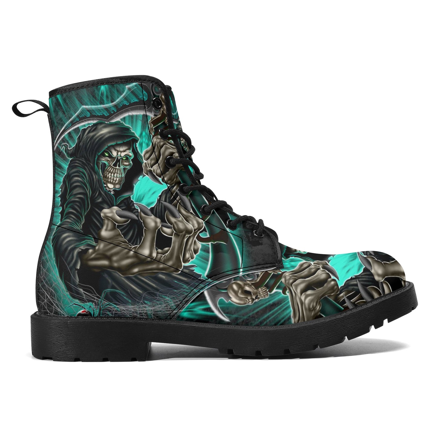 Skull Leather boots, Halloween boots, Sugar skull boots