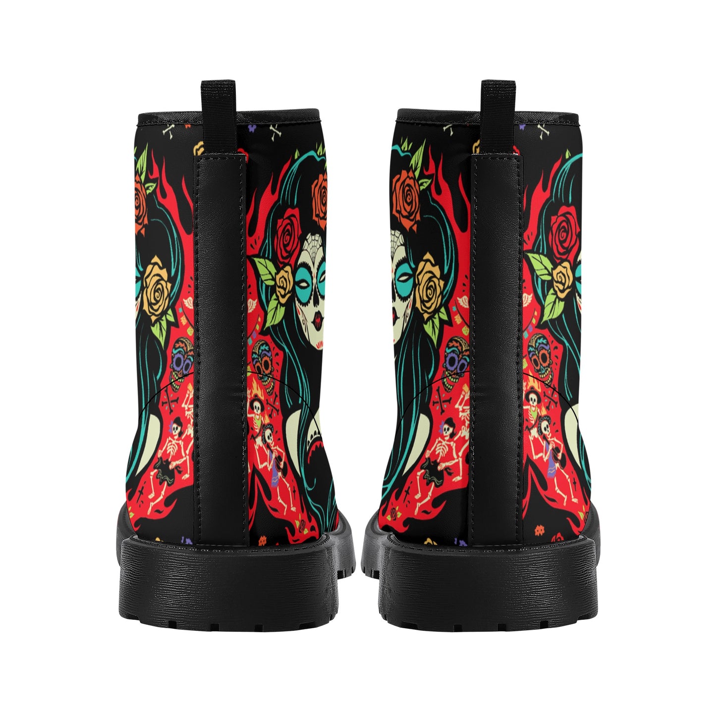 Skull Leather boots, Halloween boots, Sugar skull boots