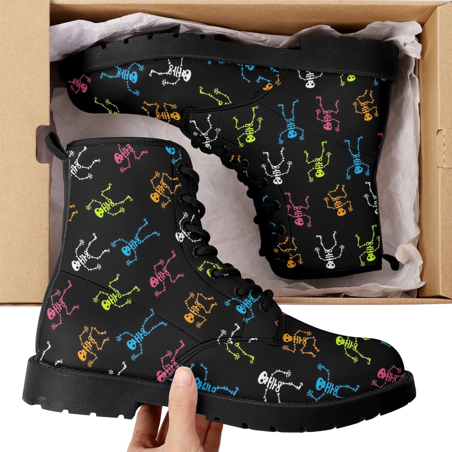 Skull boots, sugar skull boots, candy skull Halloween boots