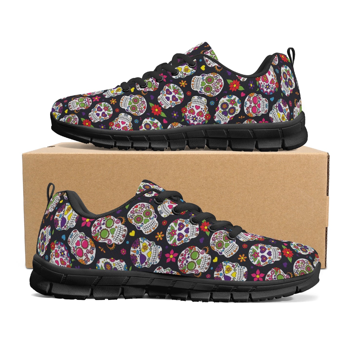 Sugar skull sneakers shoes, Candy skull sneakers