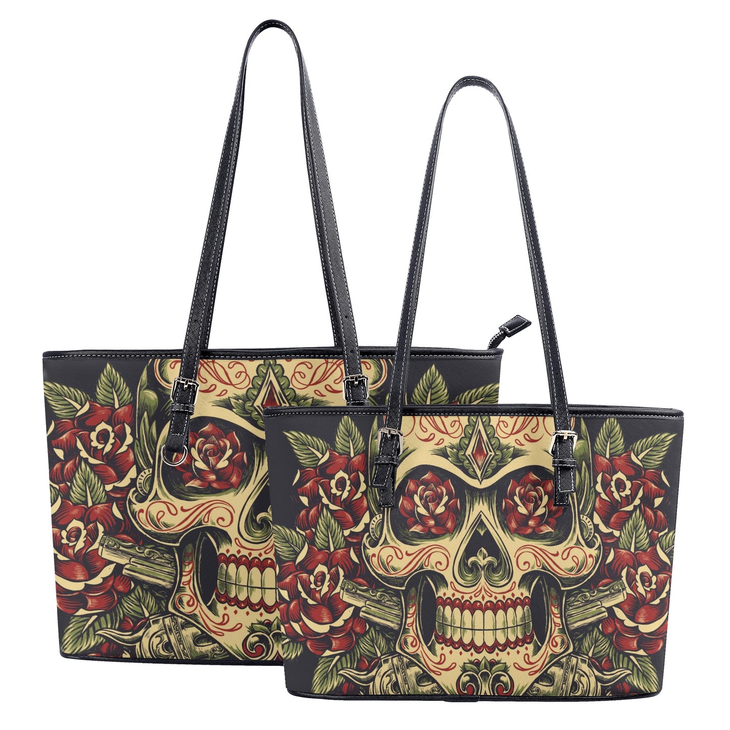 Sugar skull bag with shoulder strap, floral skull bag with shoulder strap, mexico handbag, mexican skull handbag, sugar skull girl tote bag,