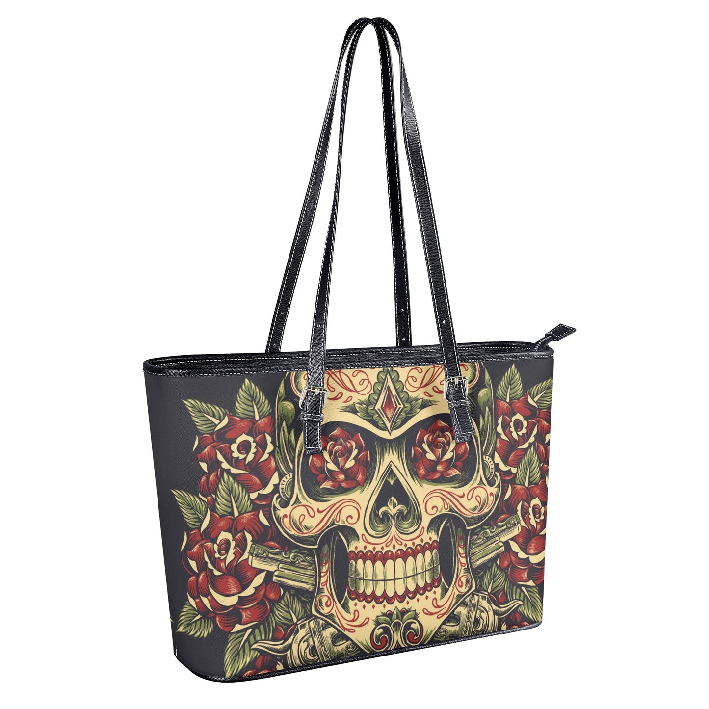 Sugar skull bag with shoulder strap, floral skull bag with shoulder strap, mexico handbag, mexican skull handbag, sugar skull girl tote bag,