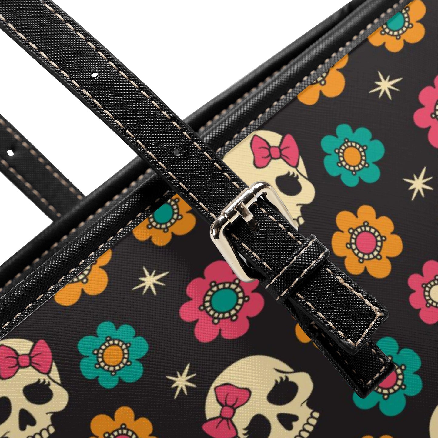 Cinco de mayo skull bag with shoulder strap, sugar skull girl cosmetic wallet, dia de los muertos skull shoulder bag, dia de los muertos sku