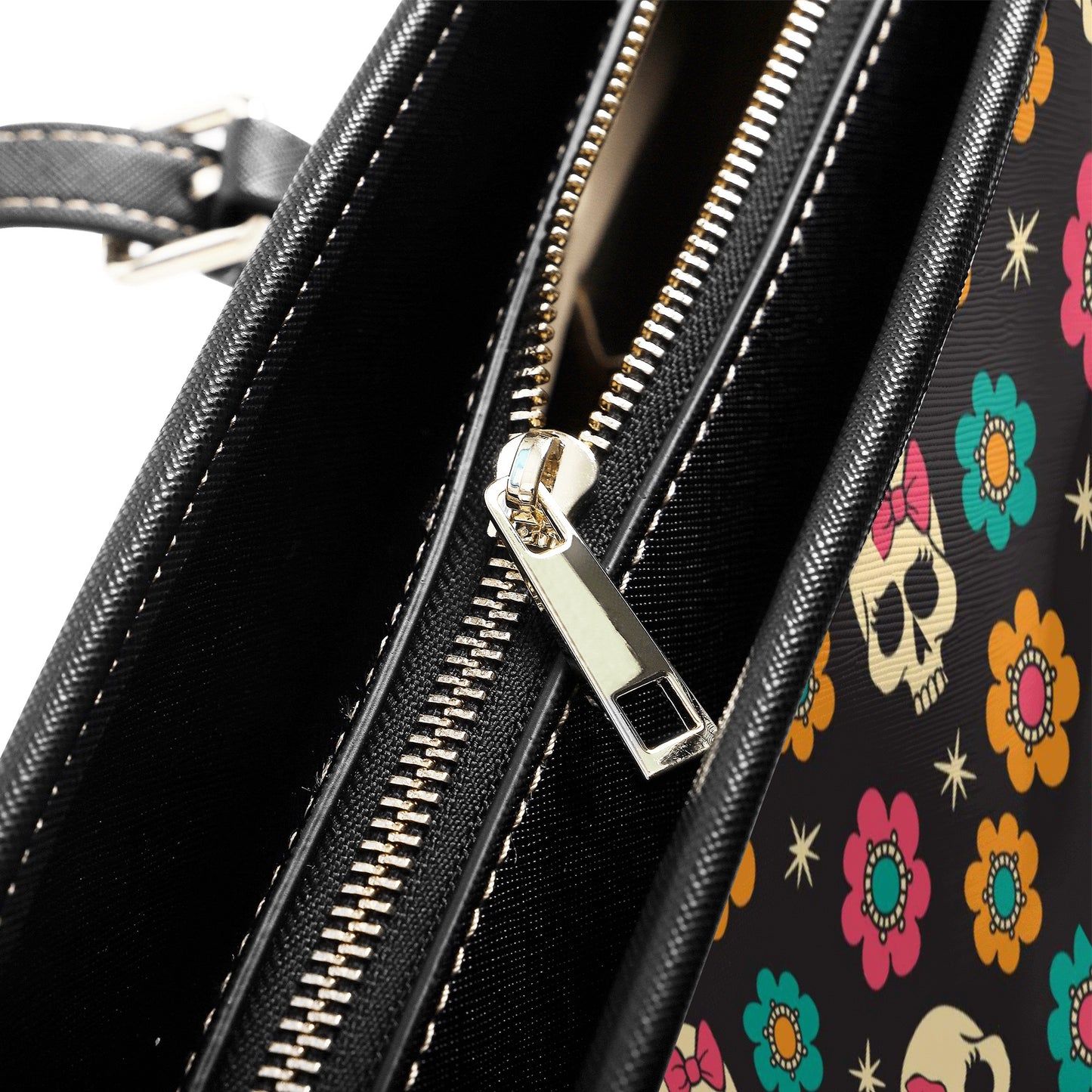 Cinco de mayo skull bag with shoulder strap, sugar skull girl cosmetic wallet, dia de los muertos skull shoulder bag, dia de los muertos sku