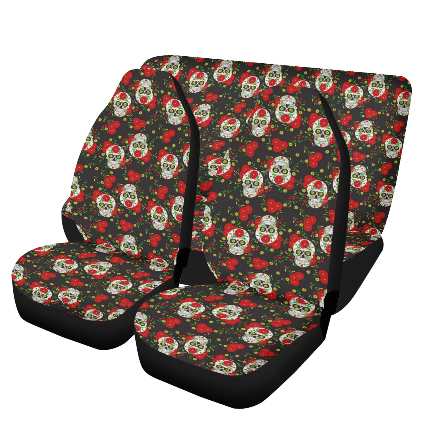 Death skull seat cover for truck, grim reaper car mat flooring, goth seat cover for truck, rose skull car seat tool, skeleton rug for car, f